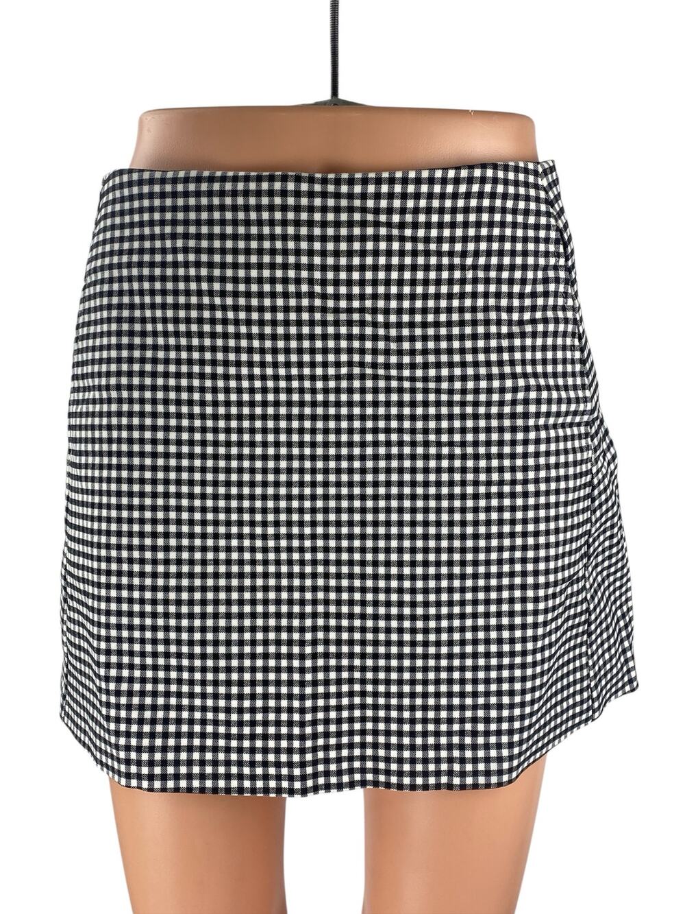 Urban Outfitters Womens Gingham Plaid Check High Rise Mini Flare A-Line Skirt S